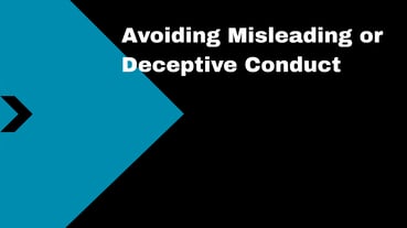 Avoiding Misleading or Deceptive Conduct