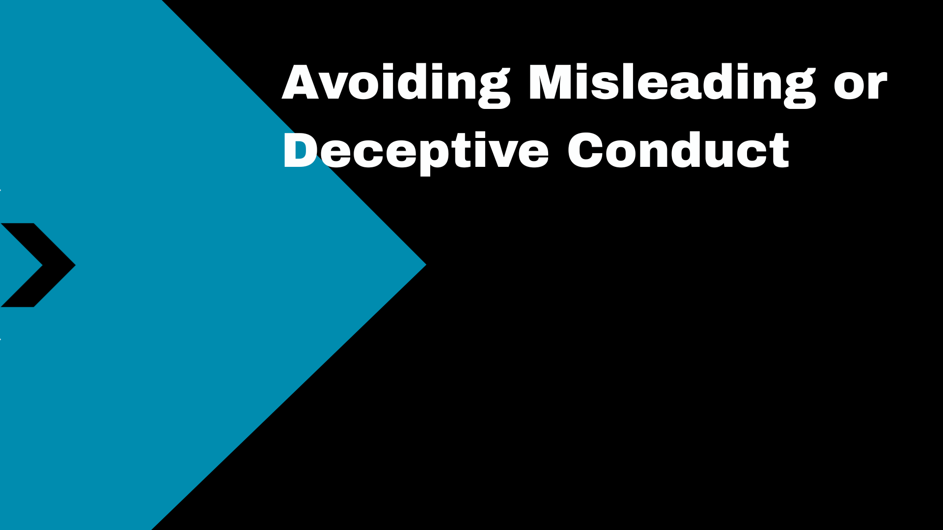Avoiding Misleading or Deceptive Conduct